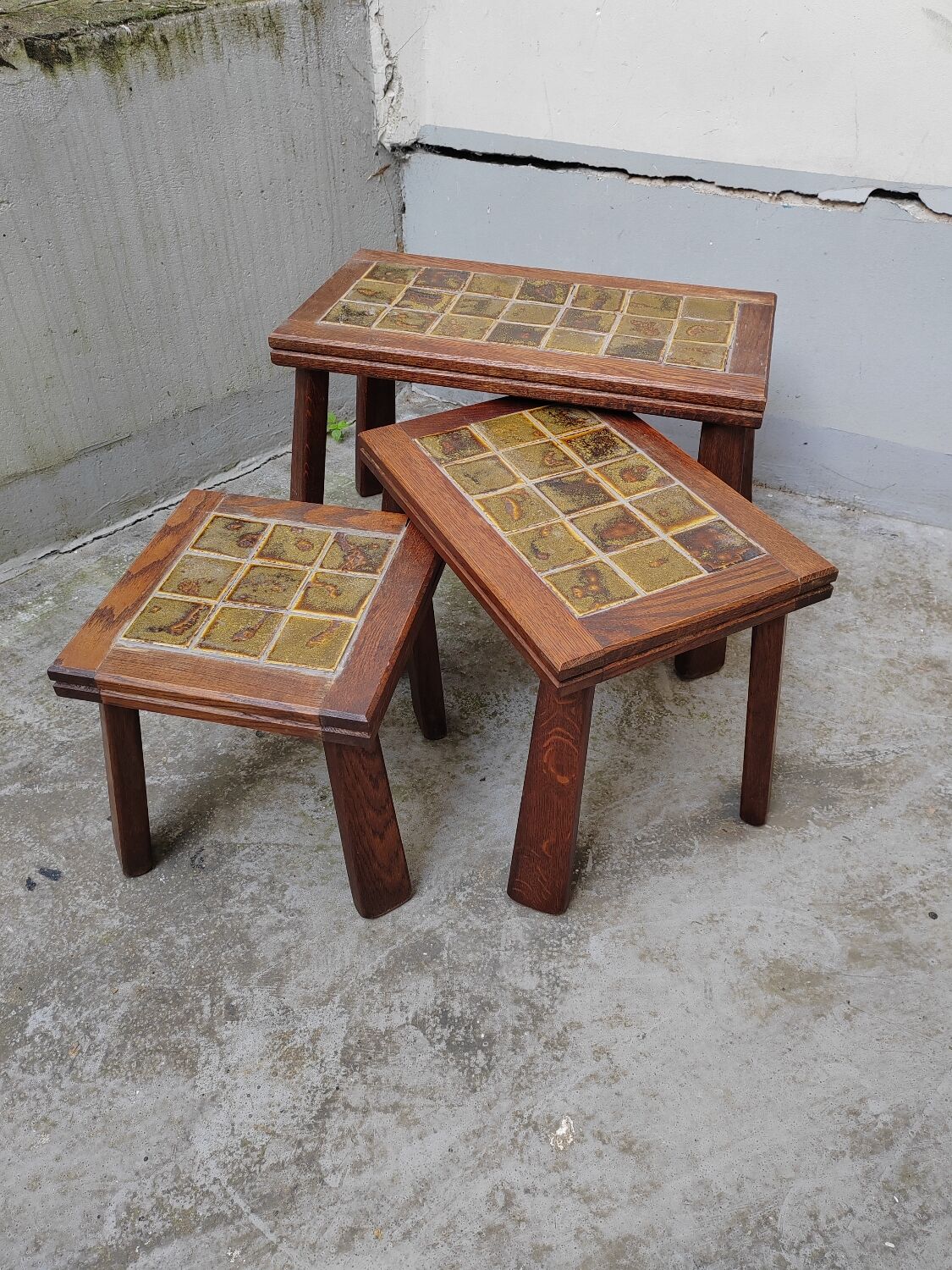 Brutalist ceramic nesting tables