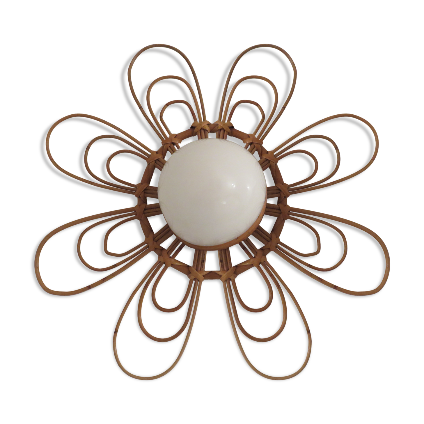 Wall light  'flower' 60s 70s rattan