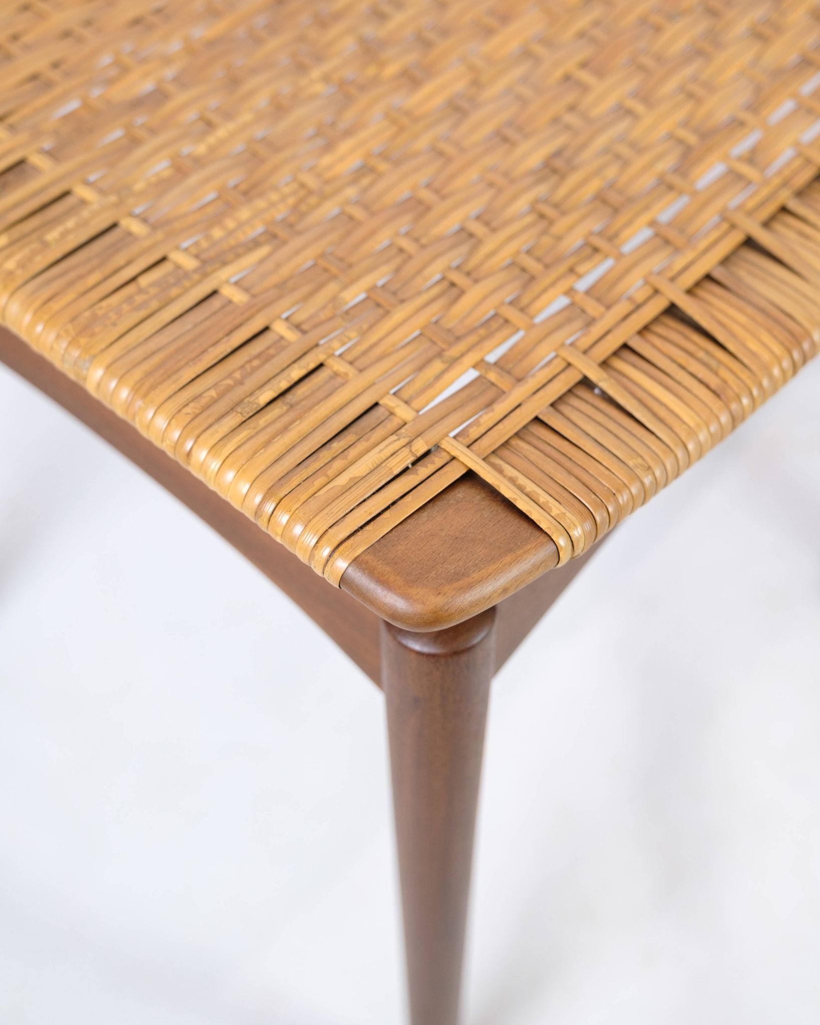 Papercord Stool In Teak By Sigfred Omann Made By Ølholm Møbelfabrik From 1960s