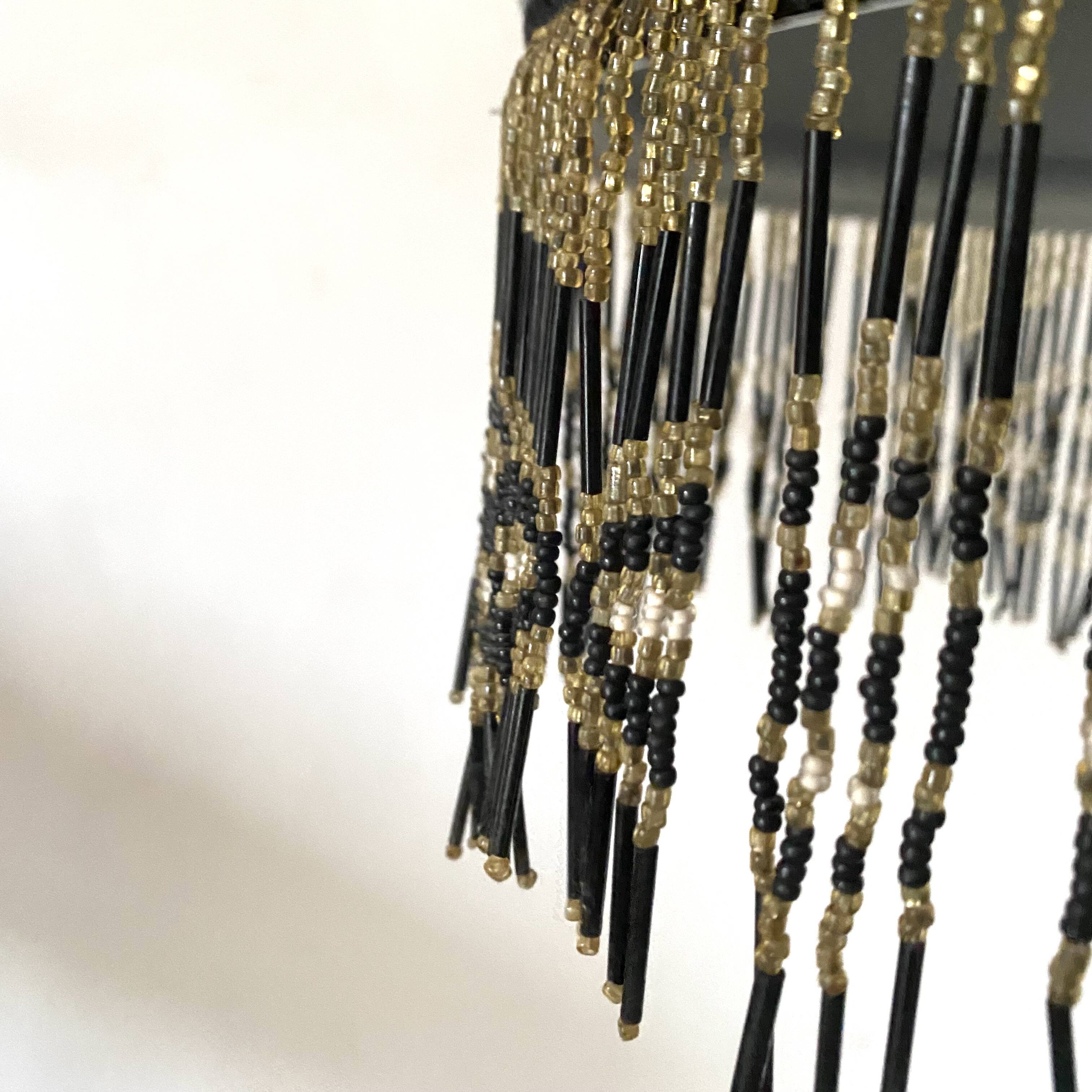 Vintage opaline and pearl pendant light