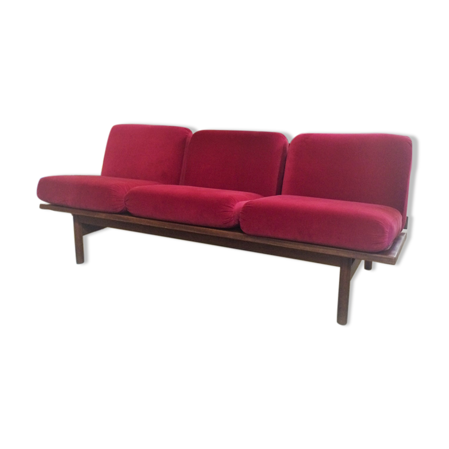 Fully restored 3-seater Scandinavian teak bench