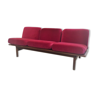 Fully restored 3-seater Scandinavian teak bench