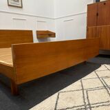 Vintage double bed and bedside tables