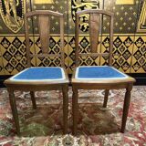 2 art deco chairs with fabric seat