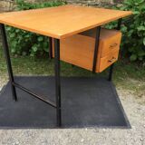 Vintage modernist office in oak and metal tubular base