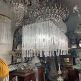 Large Rectangular Murano Glass Rod Chandelier 1980’s