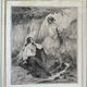 Pair of antique prints lithographs Célestin Nanteuil