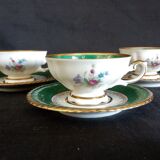 10 cups batch with porcelain saucers from Bavaria D-RW Weissenstadt