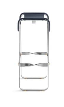 Wanderlust pair of backless stools, navy blue and metal.
