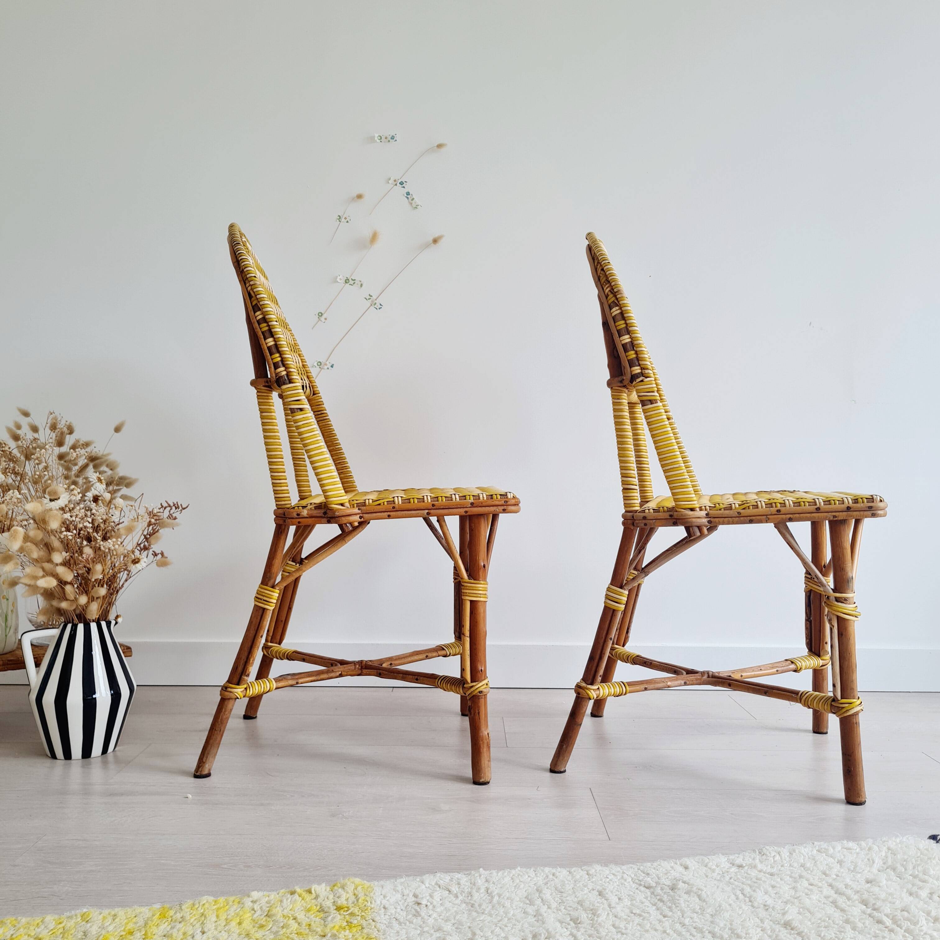 Rattan bistro chairs