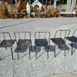 industrial iron chairs x 5