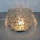 Square ceiling light or wall light in molded glass from the 70s