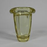 Art Deco thick glass vase with folded edge, 1950s