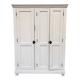 Armoire vestiaire ancienne peinte blanche – 3 portes