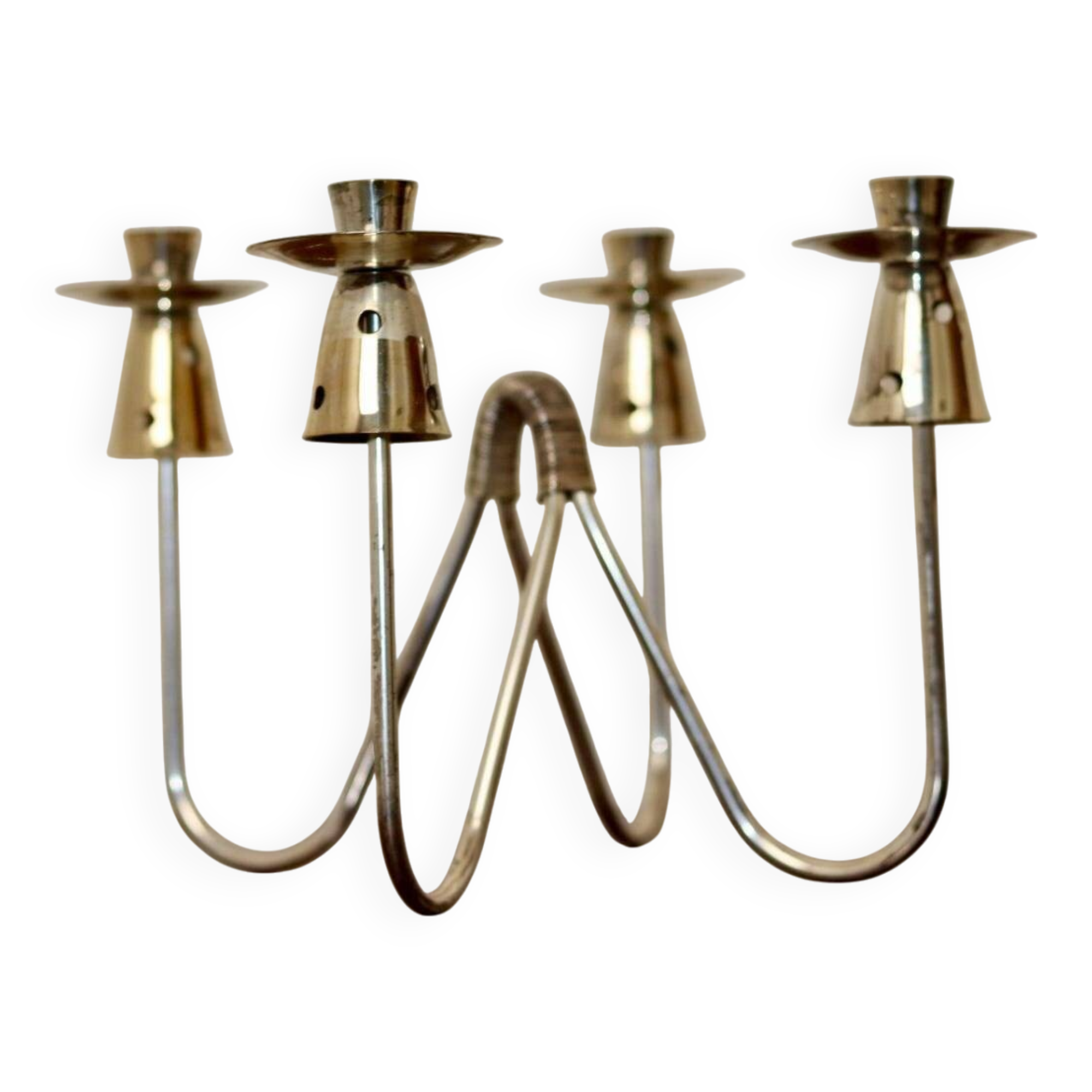 Chandelier suédois vintage en chrome