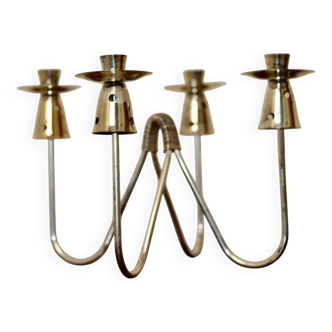 Chandelier suédois vintage en chrome