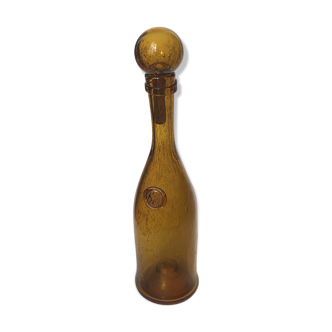 Bottle signed glass of BIOT amber