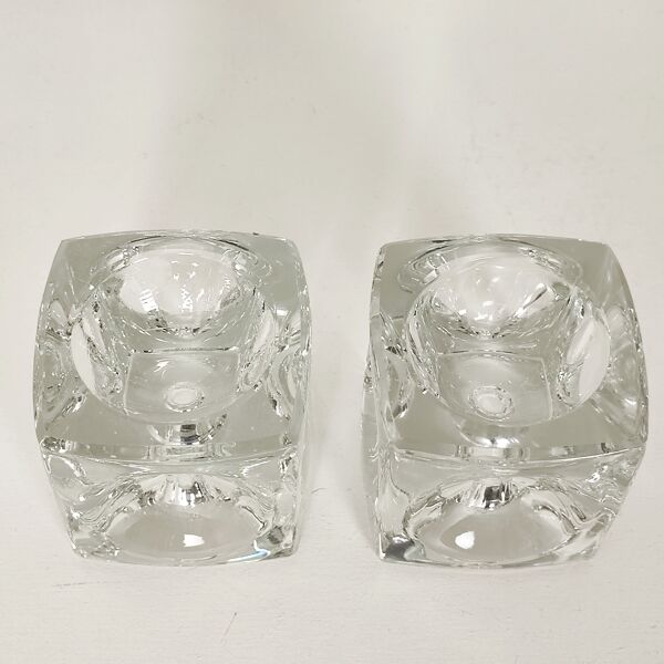 Bougeoirs cristal ice cube