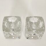 Ice cube crystal candle holders