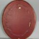 Antique oval mirror with original stucco and gilt wood frame, 37x31 cm. Beautiful patina.