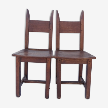 Lot 2 chaise en bois