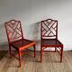 2 chaises de salle à manger en faux bambou Chippendale Jonathan Adler