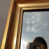Beveled mirror gilded frame 140x42