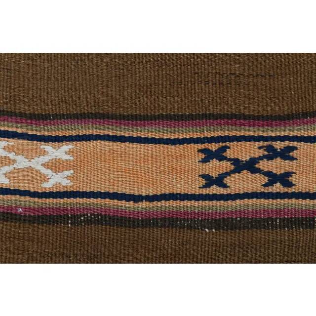 1970s Vintage Turkish Oushak Handmade Wool Cotton Brown Area Rug 167x229