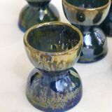 Glazed stoneware egg set