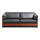 Timeless 3-seater Art Deco design sofa  upholstered in black cowhide leather