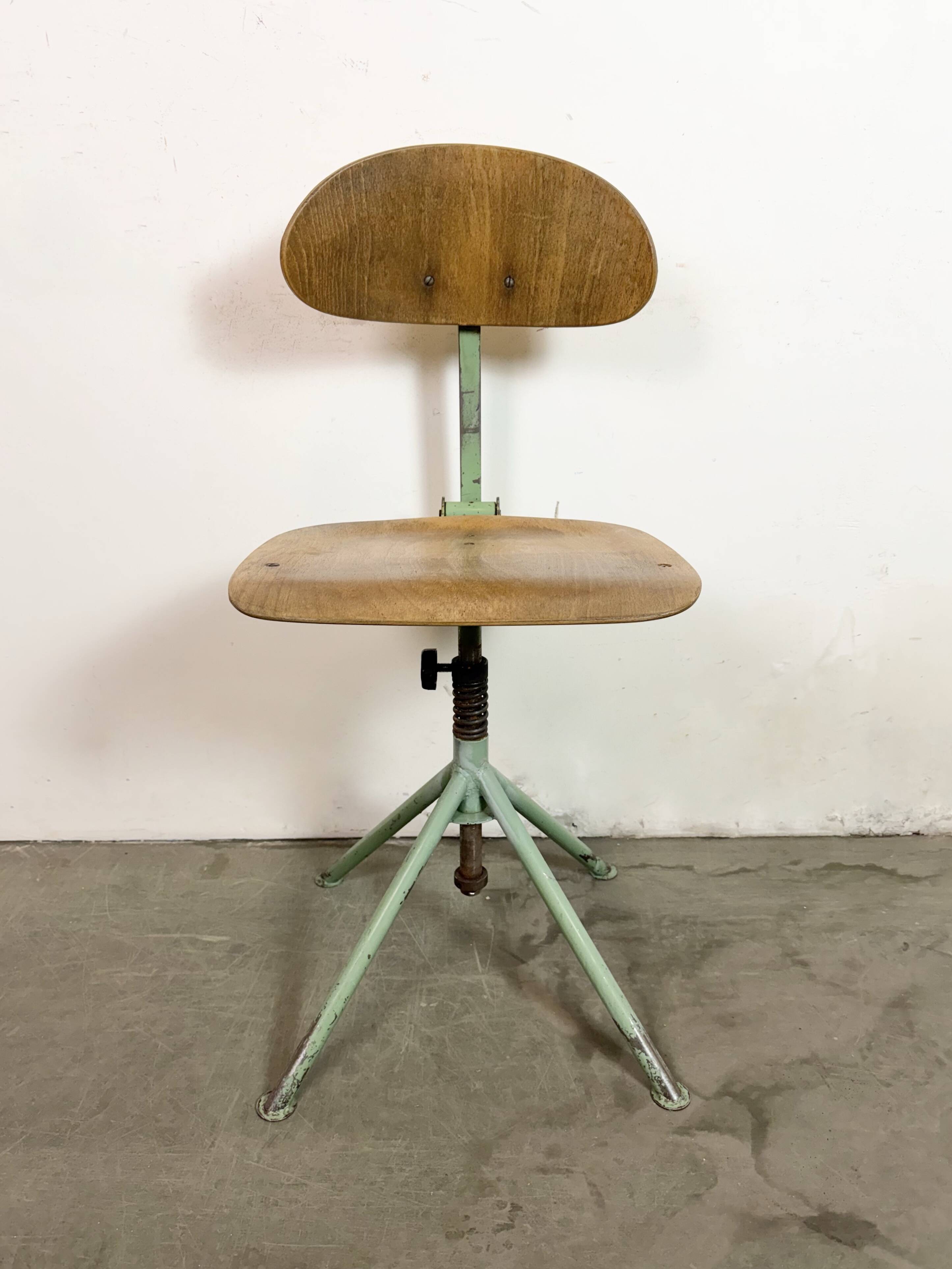 Green Industrial Workshop Chair, 1950s