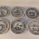 Series of 6 Gien earthenware dessert plates Rébus models