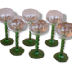 Lot of 6 glass alsace suzel foot twist serious bunch of grapes