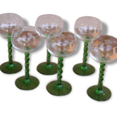 Lot de 6 verre alsace suzel pied torsade grave grappe de raisin