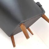 Armchair Artifort model Theo Ruth black leather skaï