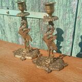 Antique bronze candlesticks