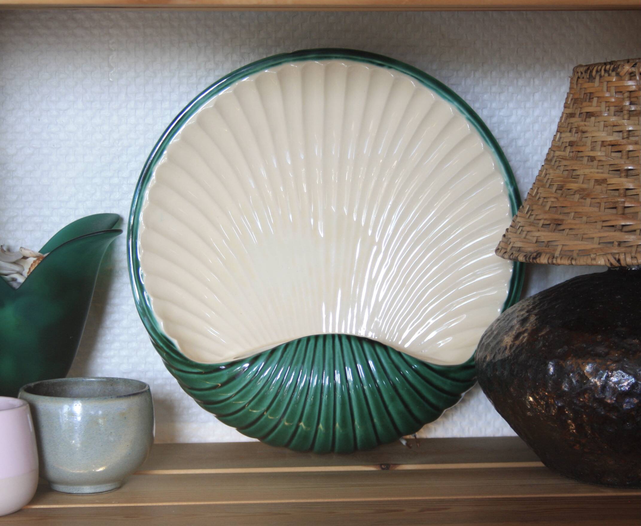 Ceramic shell wall light (4 available)