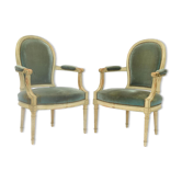 Paire de fauteuils cabriolet de style Louis XVI