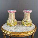 Paire de vases style Art Nouveau en faïence, XXème siècle