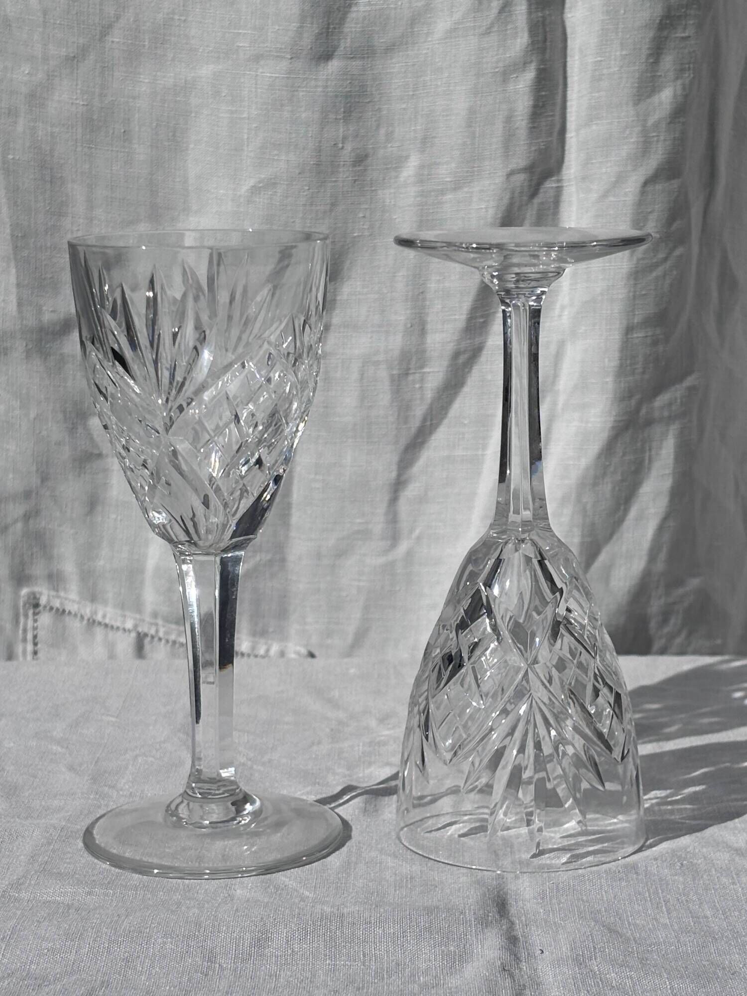 Set of 11 chantilly white wine glasses by saint-louis