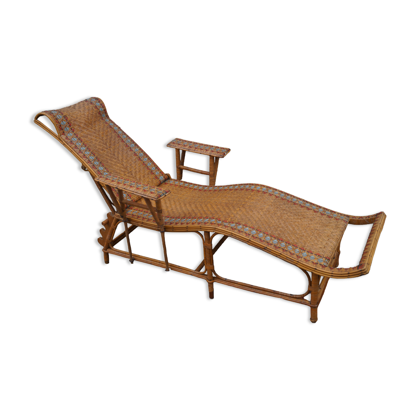 Rattan chaise longue 1920