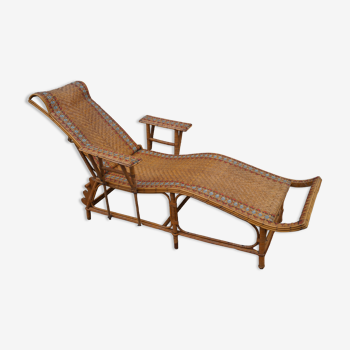 Chaise longue en rotin 1920