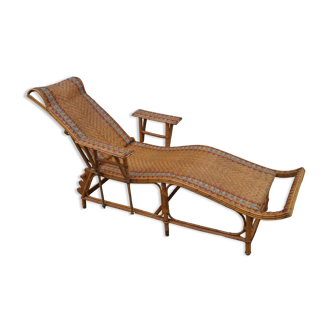 Chaise longue en rotin 1920
