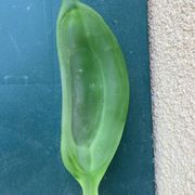 Superb Vintage Frosted Green Glass Bowl / Catchall