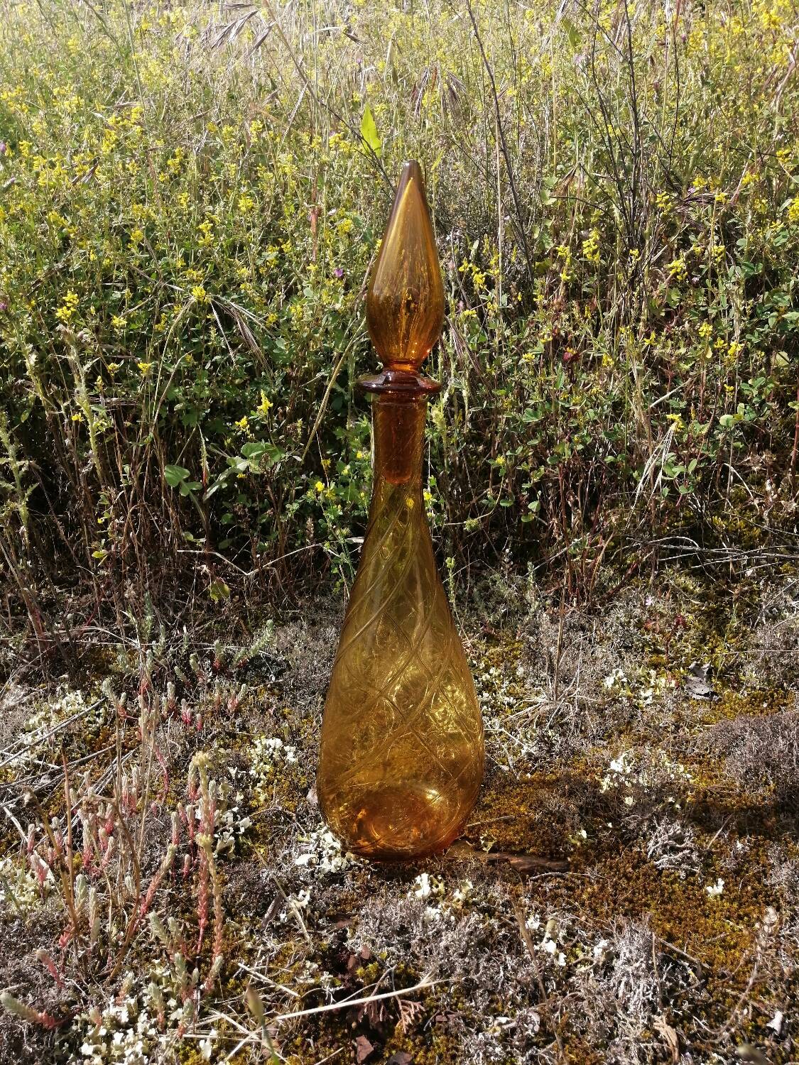 Vintage Empoli Italian blown glass carafe.