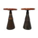 Pair of industrial stools foot in copper metal