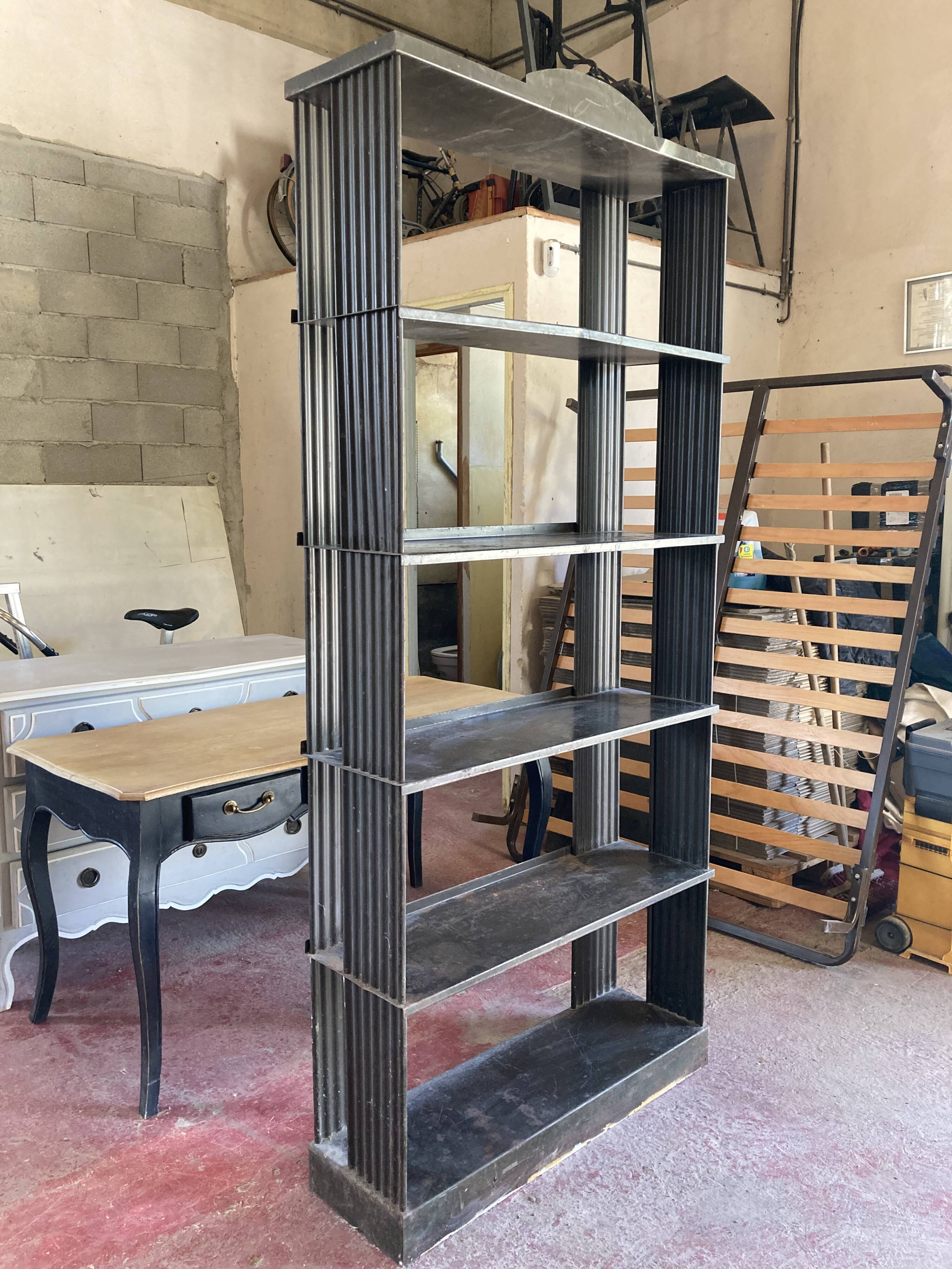 Black tole floor cabinet industrial style circa 1930