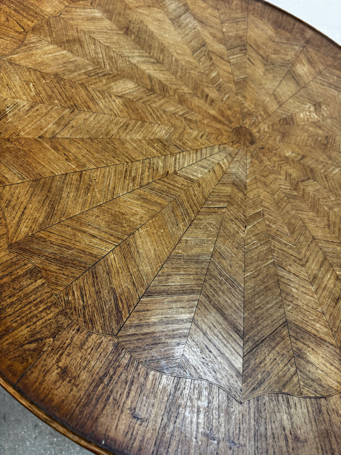 Marquetry wooden side table