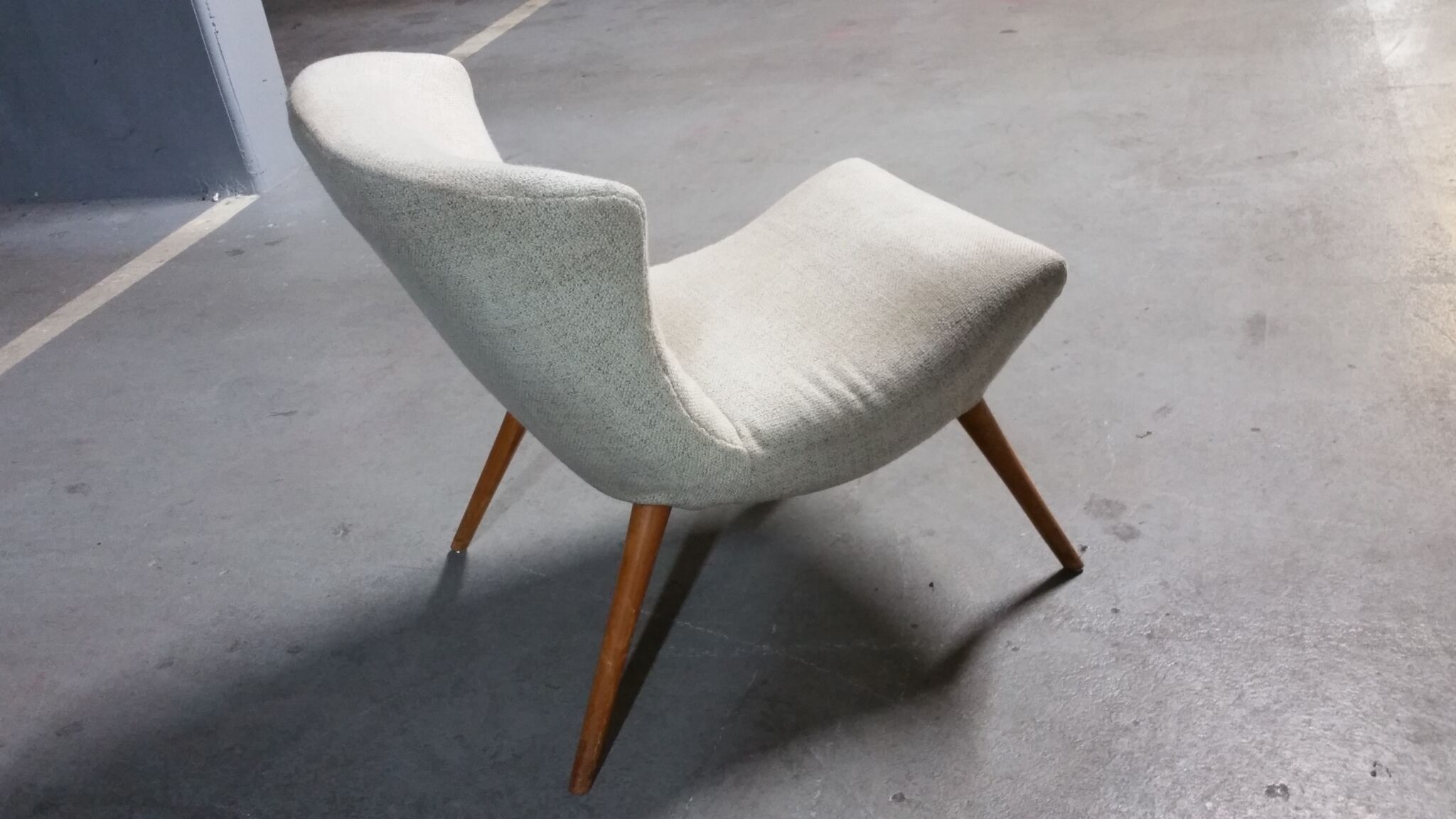 50s 60s beige low chair