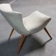 50s 60s beige low chair